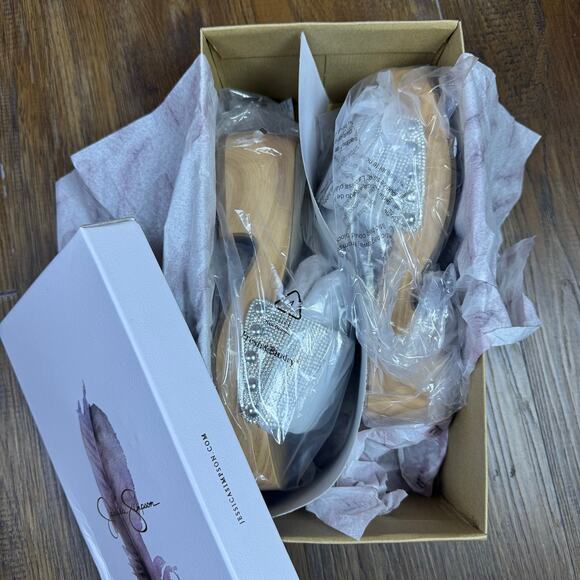 Jessica Simpson Rexile Size 6 Silver Shimmer Studded Platform Sandals - Picture 14 of 14